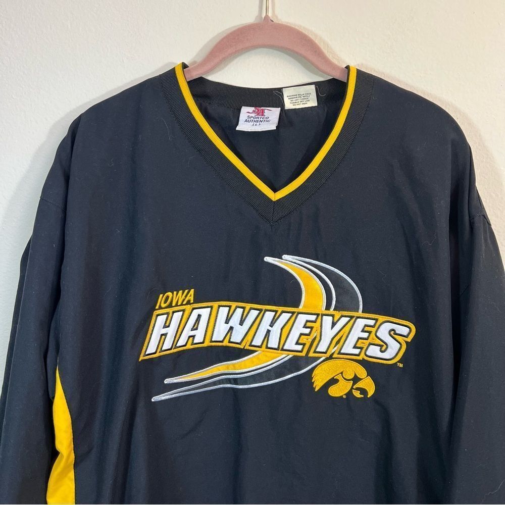 Sportco Authentic Black Iowa Hawkeyes Windbreaker Jacket Large - Picture 2 of 12